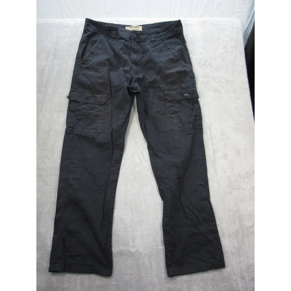 Wrangler Cargo Pants Mens 34x32 (Actual 34x29.5) Black RN 130273 Pockets
